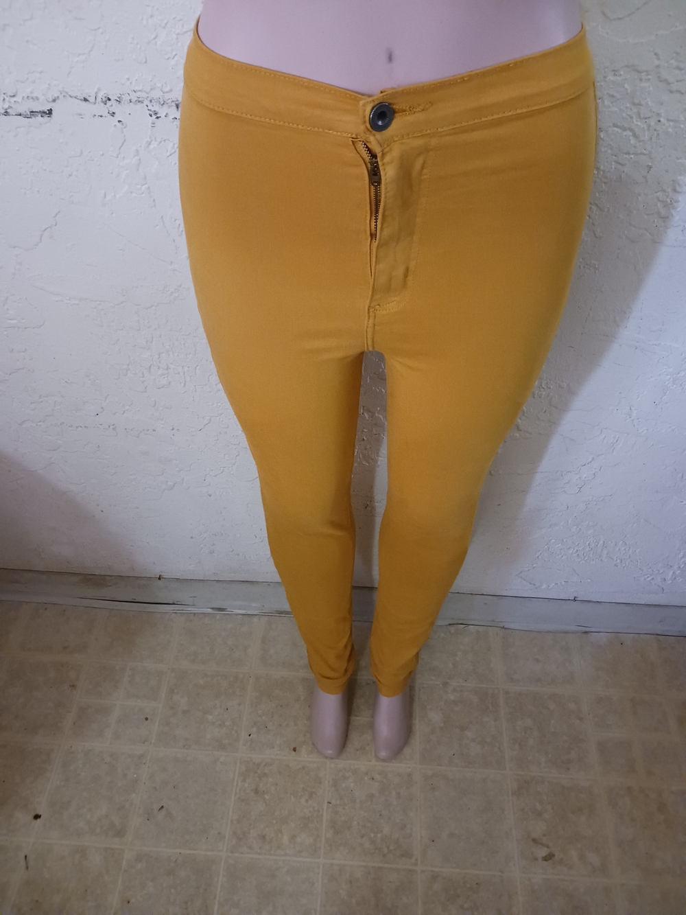Aphrodite Mustard Yellow High-Waist Skinny Pants